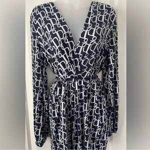 Elegant Black and White Patterned Romper